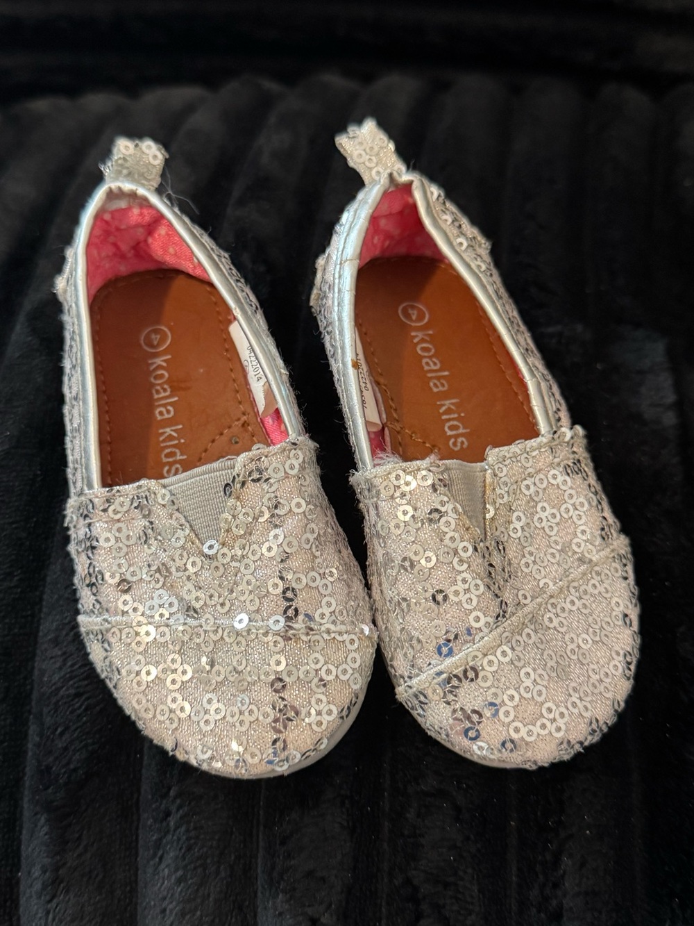 Baby Koala Kids Silver Sequin Slip-On Flats